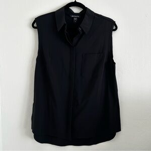 Athleta Sleeveless Black Button-Front Top size Medium